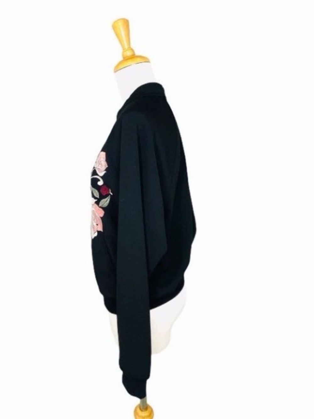 Democracy Track Jacket Black Sz Embroidered Floral - Picture 10 of 11